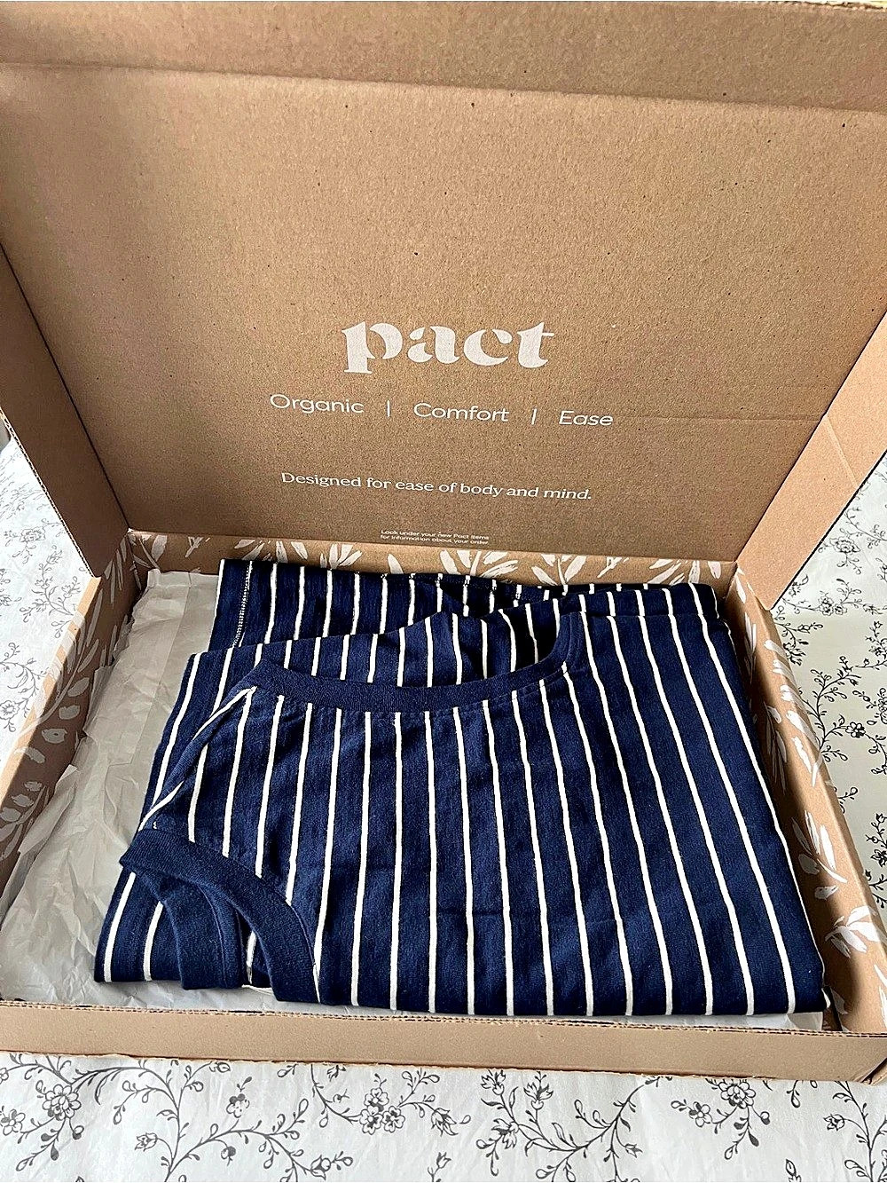 pact Striped Maxi Dress in Blue & White Size  New, never worn